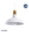 GLOBOSTAR® ANER 01072 Vintage Κρεμαστό Φωτιστικό Οροφής με Ντουί 1 x E27 AC 220-240V IP20 - Λευκό & Χρυσό - Μ27.5 x Π27.5 x Υ19cm